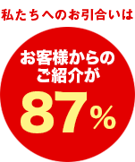 ご紹介率87%
